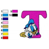 T Donald Duck Disney Baby Alphabet Embroidery Design